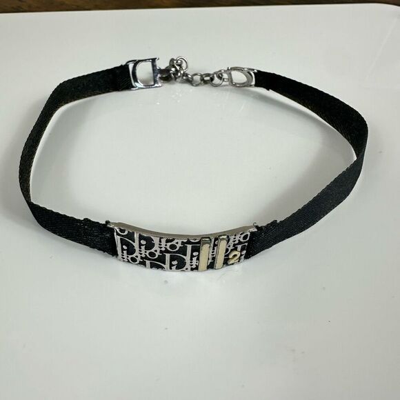 Dior Trotter Mesh‎ Choker Vintage Necklace Black - Picture 1 of 7